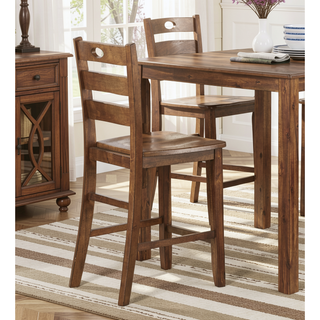 Sunvega Counter Height 5pc Dining Set with Walnut Finish and 4 Chairs