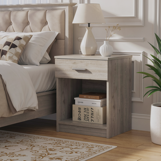 Sunvega Pictor Nightstand with One Drawer and Lower Shelf Superior Top