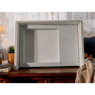 Sunvega Modern White Nightstand with Drawer and Wood Knob for Small Spaces