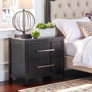 Sunvega Gray Transitional Nightstand with English Dovetail Drawer and Felt Lining