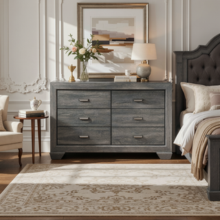 Sunvega Natural Finish Contemporary Nightstand with Two Dovetail Drawers and Flat Black Cup Pulls