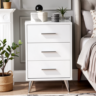 Sunvega Midcentury Modern Nightstand with Ample Drawer Storage for Bedroom