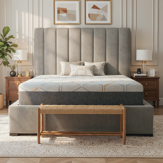Sunvega 12" Copper Gel Cooling Memory Foam Mattress with Edge Support and Air Grid Base