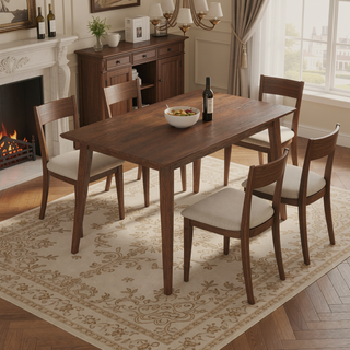 Sunvega Modern Solid Wood Rectangular Dining Kitchen Table 47 Inch Water-Resistant