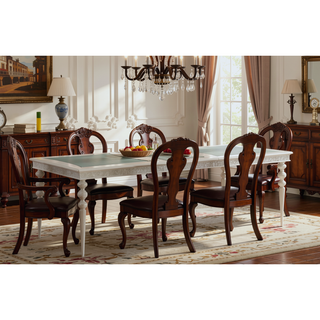 Sunvega Extendable Dining Table with Removable Leaf and Sparkling Rhinestone Inlays