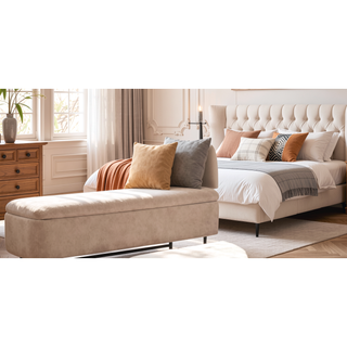 Sunvega Upholstered Storage Bench with Lift Top for Living Room Bedroom