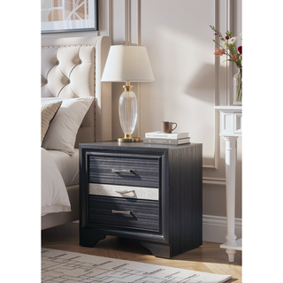 Sunvega Chic Nightstand with Spacious Storage Drawers and Dedicated Jewelry Organizer