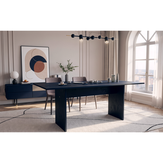 Sunvega Modern Rustic Style Dining Table with Wood-Grain Details for 6