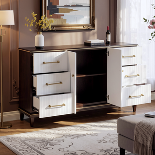 Sunvega Modern White and Cherry Finish Nightstand with Two Dovetail Drawers