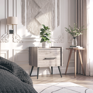 Sunvega Wall-Mounted Nightstand with Single Drawer for Bedroom or Living Room