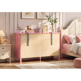 Sunvega Bright Pink Dresser with Spacious Drawers for Easy Organization