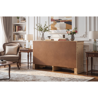 Sunvega Sophisticated Silver Champagne Transitional Nightstand with Two Drawers for Storage