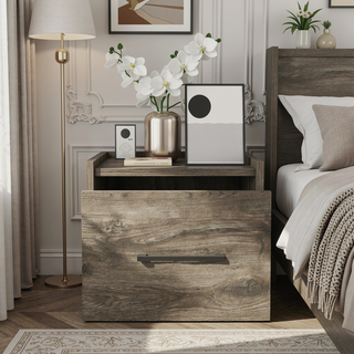 Sunvega Floating Nightstand with Accessible Storage and Space Efficient Design