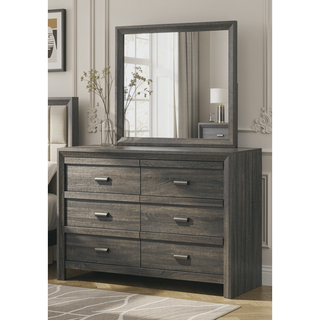 Sunvega Contemporary Gray Rustic Finish Wooden Nightstand with Two Storage Drawers