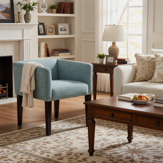 Sunvega Upholstered Cream Accent Bench with Padded Back and Flared Arms