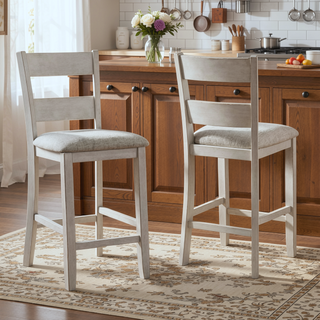 Sunvega Farmhouse Style Black Gray Two Tone Finish Square Counter Height Dining Set