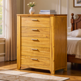 Sunvega Compact Nightstand with Smooth Glide and Mortise Tenon Joinery
