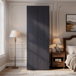 Sunvega Black Wengue 2 Door 4 Shelf Tall Compact Armoire for Bedroom