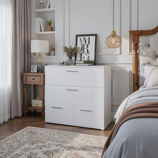 Sunvega White Bedroom Drawer for Clothing Accessories and Office Supplies