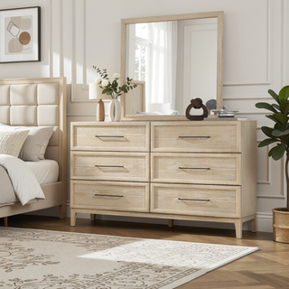 Sunvega Light Brown Finish Contemporary Style 2-Drawer Bedside Table with Ball Bearing Glides
