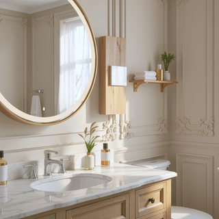 Sunvega Nottingham Light Oak-White Medicine Cabinet with Three Interior Shelves