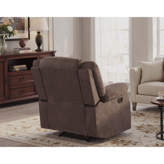 Sunvega Microfiber Fabric Recliner Chair with Lumbar Support and Stainless Steel Base