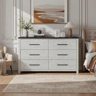 Sunvega Dark Top Finish Nightstand with Spacious Drawers and Block Style Feet