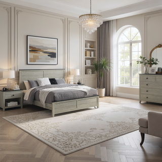 Sunvega Augusta Brown Nightstand with Dark Top Finish and Two Spacious Drawers