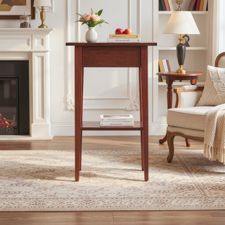 Sunvega Bright Pink Contemporary Nightstand with Durable Construction for Modern Decor
