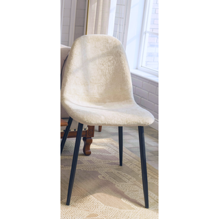 Sunvega Modern Velvet Upholstered Dining Chairs Set of 4 with Black Metal Legs
