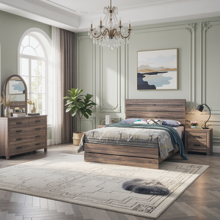 Sunvega Coastal White 2-Drawer Nightstand with Matte Bronze Handles for Bedroom