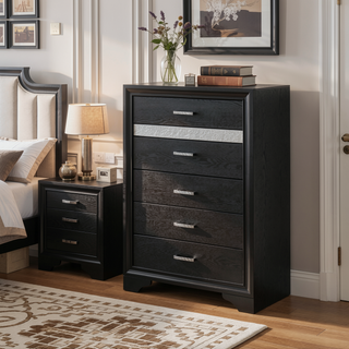Sunvega Chic White 6-Drawer Bedroom Chest with Jewelry Drawer and Felt Lining