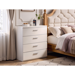 Sunvega Contemporary Style Five Drawer Chest with Chrome Accents and High Gloss Coating