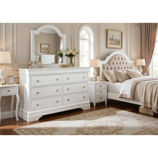 Sunvega Crystal Embellished Contemporary Dresser with Textured Crocodile Drawers