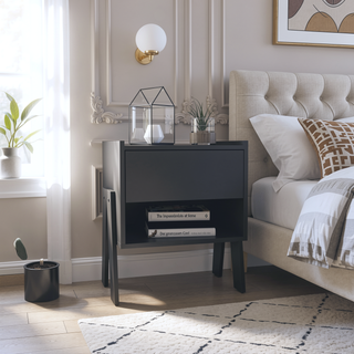 Sunvega Nightstand with One Drawer and Open Shelf for Bedroom or Living Room