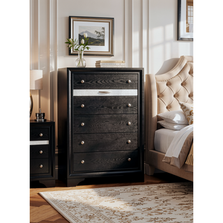 Sunvega Dark Brown Tufted Polyurethane Upholstered King Size Bed Frame