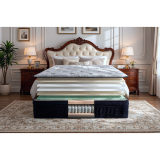 Sunvega Hybrid Plush Queen Mattress with Pocketed Coils and Cooling Fabric