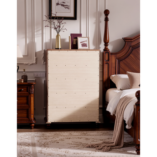 Sunvega Cappuccino Night Stand with Carved Trim and Nickle Hardware
