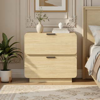 Sunvega Modern Nightstand with Two Spacious Drawers for Bedroom Use