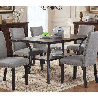 Sunvega Contemporary Natural Wood Rectangular Dining Table with Storage Shelve