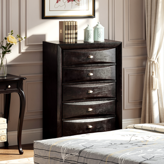 Sunvega Cherry Solid Wood Contemporary Nightstand with 2-Drawers and Nickel Knob Pulls