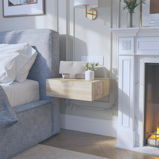 Sunvega Floating Nightstand with Spacious Drawer and Sleek Wall-Mounted Design