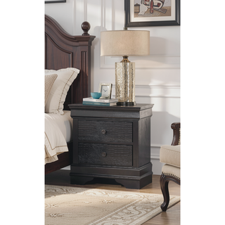Sunvega Crystal Embellished Contemporary Nightstand with Textured Drawer Fronts