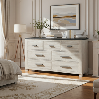 Sunvega Augusta Brown Nightstand with Dark Top Finish and Two Spacious Drawers
