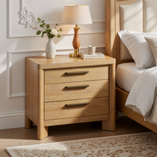 Sunvega Sand Dune Contemporary 3-Drawer Nightstand for Bedroom