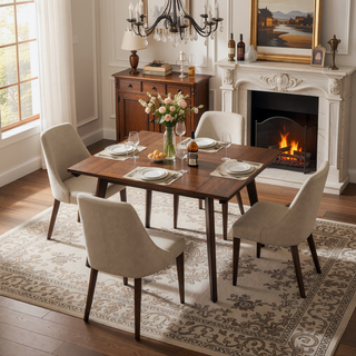 Sunvega Solid Red Oak Wood Bench with Tapered Legs for Dining and Entryway