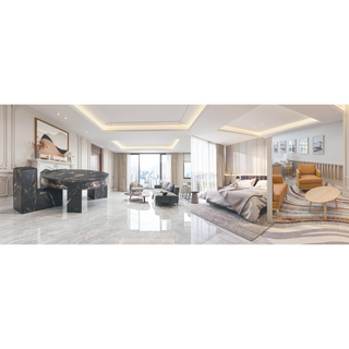 Sunvega Detachable Double-Decker Coffee Table with Anti-Collision Design and MDF Material