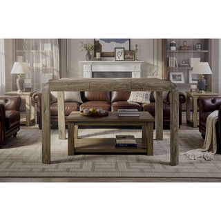Sunvega English Knotty Oak Veneer Counter Height Table with Rounded Corners and Sturdy Legs