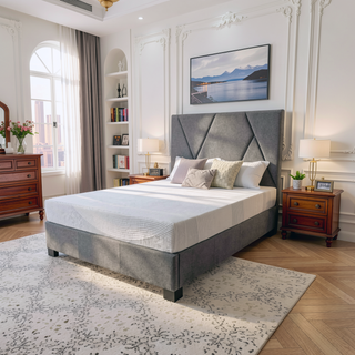 Sunvega 8 Inch Cooling Copper Infused Memory Foam Mattress Full Size with Breathable Cover