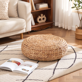 Sunvega Natural Water Hyacinth Woven Tatami Floor Cushion for Zen Meditation Yoga